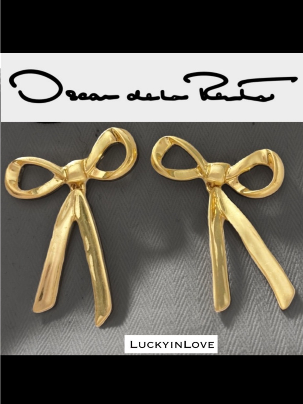 OSCAR DE LA RENTA • Simply Elegant Sculpted Mobile Vintage Bow Earrings